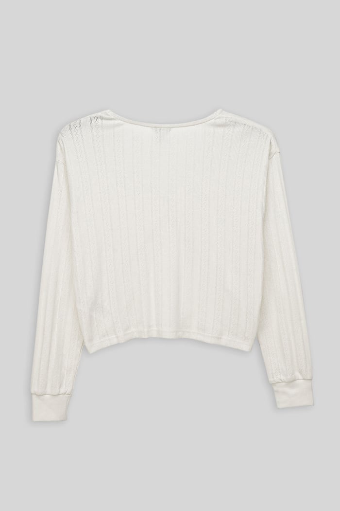 Twisted Front Pin Tuck Jersey Cropped Top