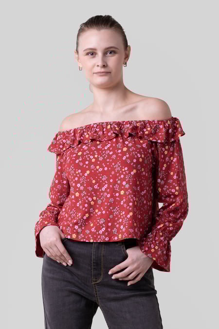 Black Off The Shoulder Bardot Top