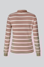 Striped Ribbed Long Sleeve High Neck Jersey Top