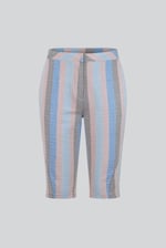 Striped Herringbone Texured Mid-Length Shorts