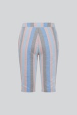 Striped Herringbone Texured Mid-Length Shorts