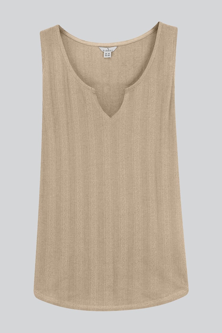 Textured Sleeveless V-neck Tank Top