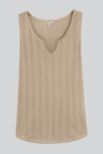 Textured Sleeveless V-neck Tank Top