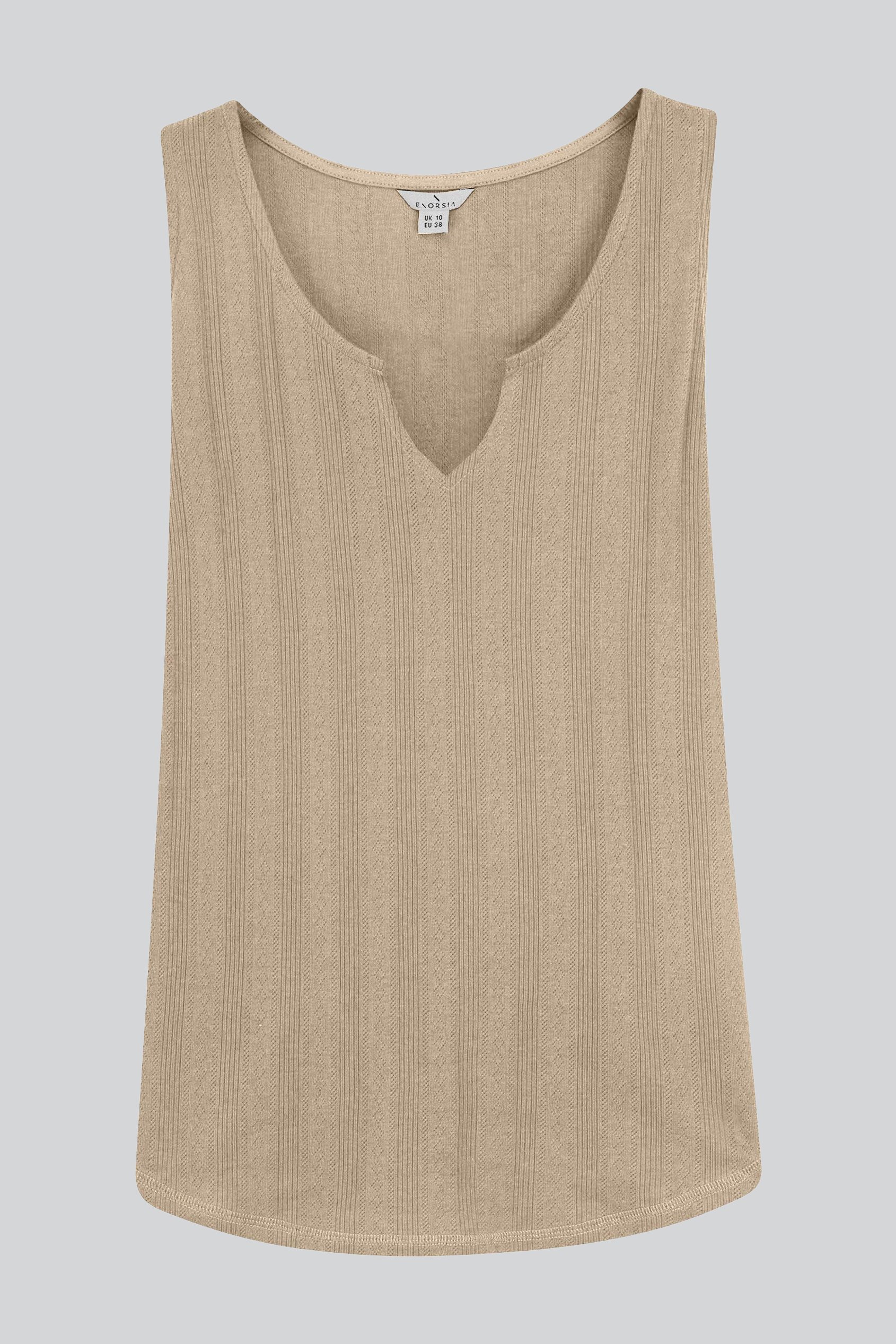 Textured Sleeveless V-neck Tank Top
