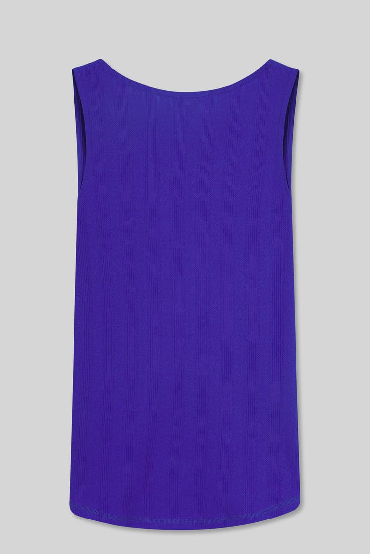 Textured Sleeveless V-neck Tank Top