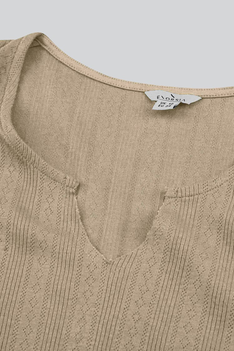 Textured Sleeveless V-neck Tank Top