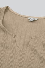 Textured Sleeveless V-neck Tank Top