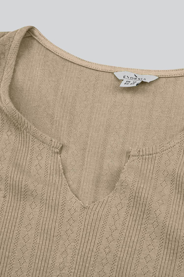 Textured Sleeveless V-neck Tank Top