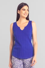 Textured Sleeveless V-neck Tank Top