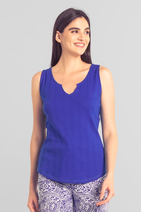 Khaki Textured Sleeveless V-neck Tank Top