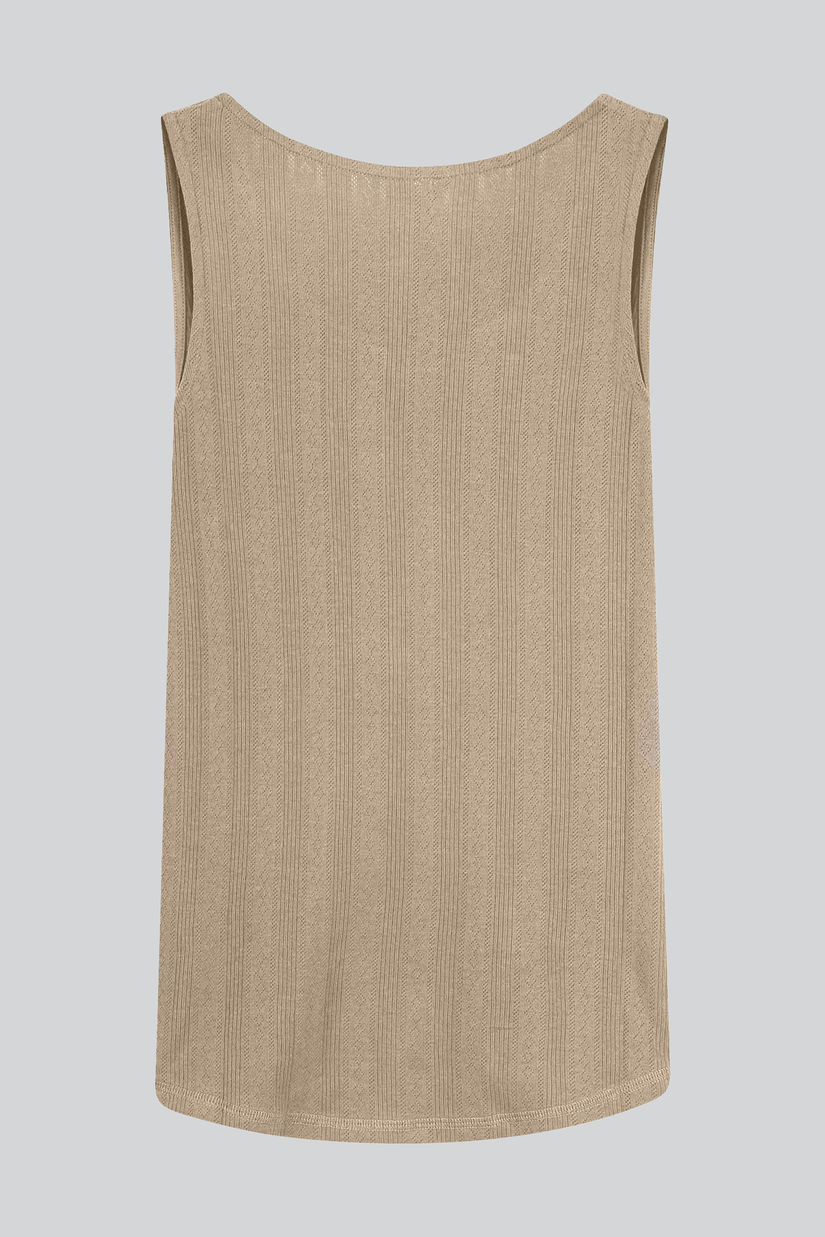 Textured Sleeveless V-neck Tank Top