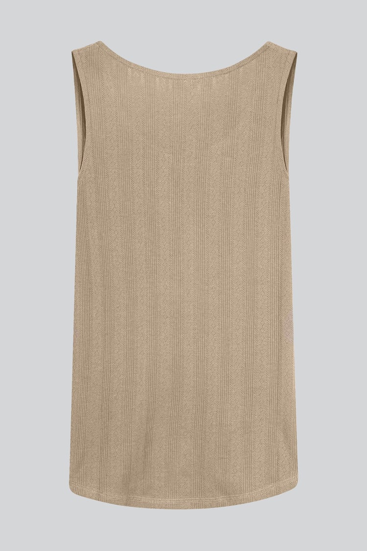 Textured Sleeveless V-neck Tank Top