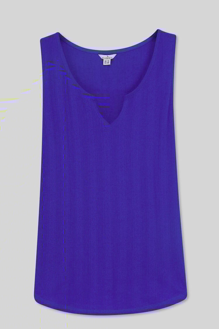 Textured Sleeveless V-neck Tank Top