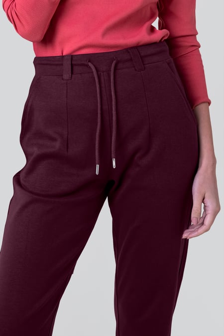 Red Enorsia Jersey Tapered Trouser