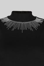 Silver Sequin High Neck Sleeveless Top