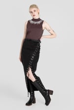 Silver Sequin High Neck Sleeveless Top