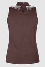 Silver Sequin High Neck Sleeveless Top