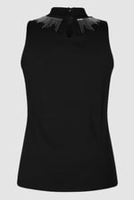 Silver Sequin High Neck Sleeveless Top