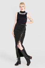 Silver Sequin High Neck Sleeveless Top