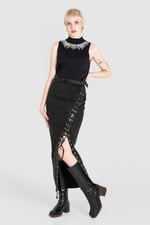 Silver Sequin High Neck Sleeveless Top