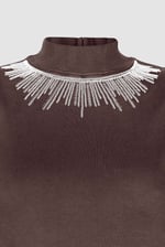 Silver Sequin High Neck Sleeveless Top