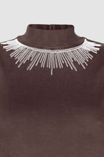 Silver Sequin High Neck Sleeveless Top