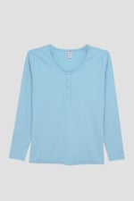 Ribbed Cycling Shorts & LS T-Shirt  Set