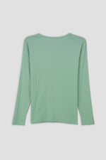 Ribbed Cycling Shorts & LS T-Shirt  Set