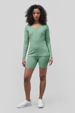 Ribbed Cycling Shorts & LS T-Shirt  Set