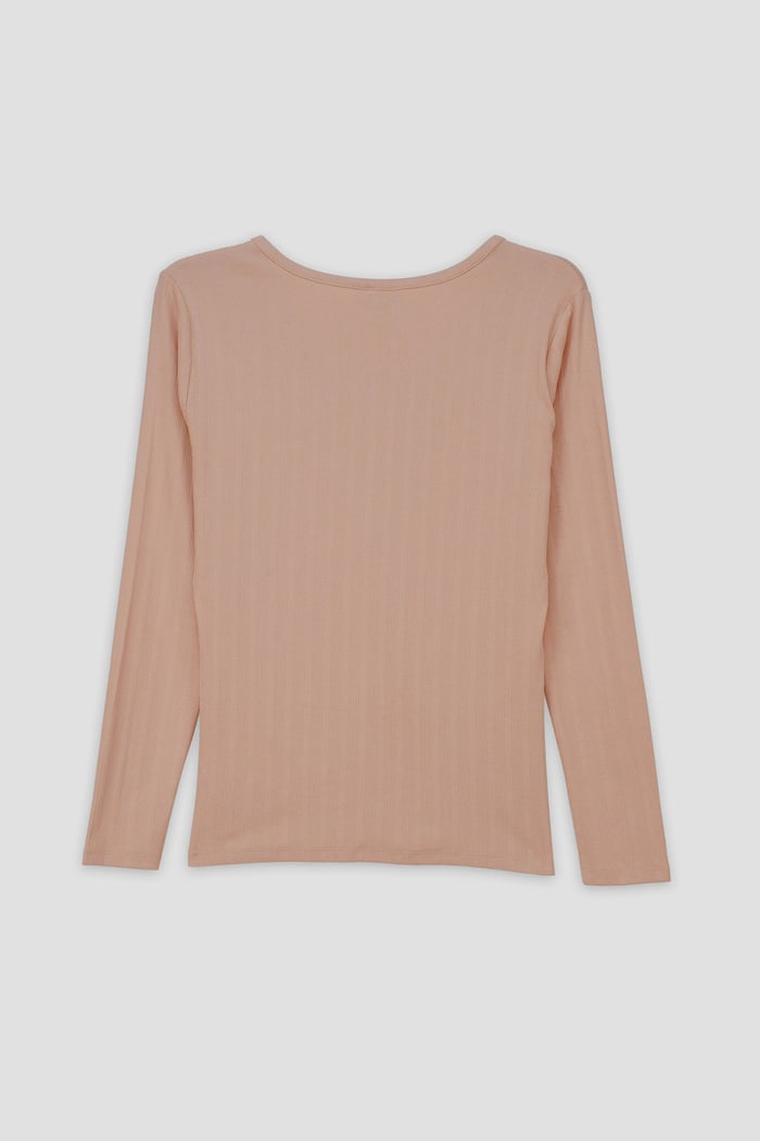 Ribbed Cycling Shorts & LS T-Shirt  Set