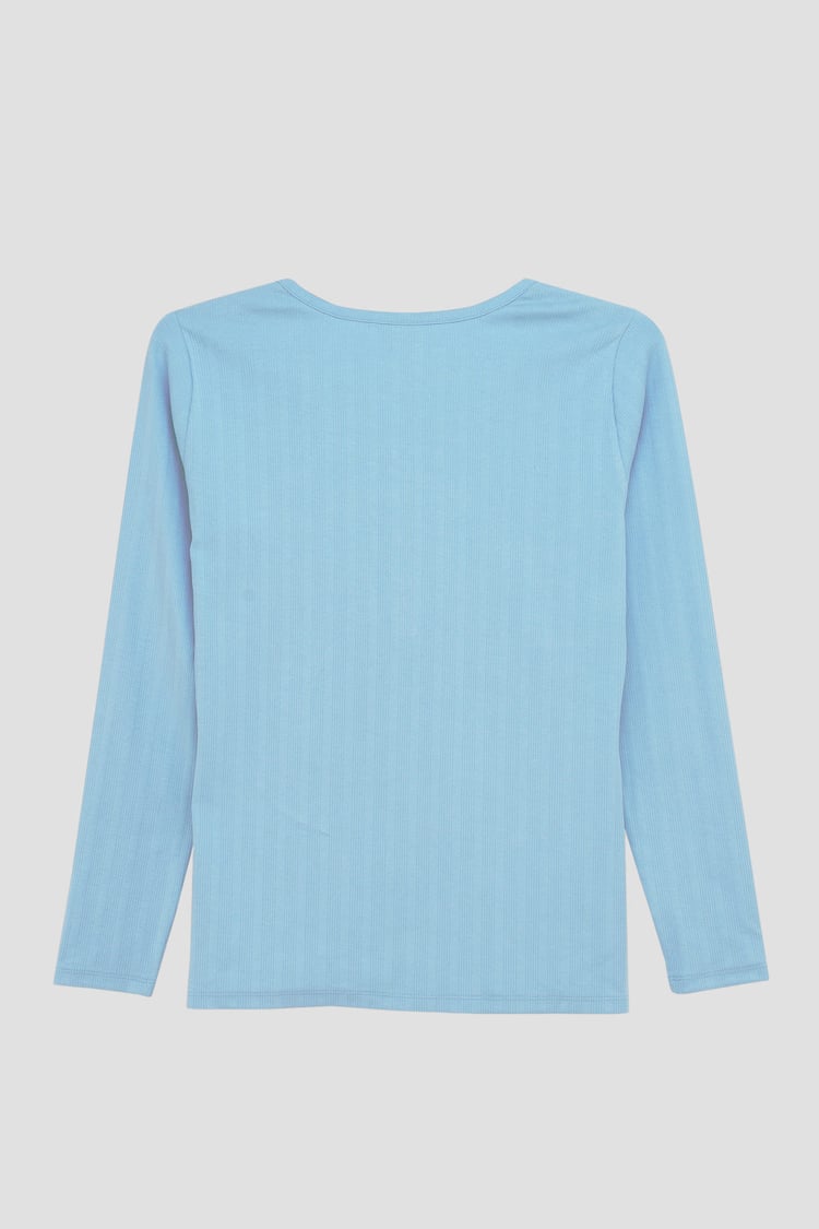 Ribbed Cycling Shorts & LS T-Shirt  Set