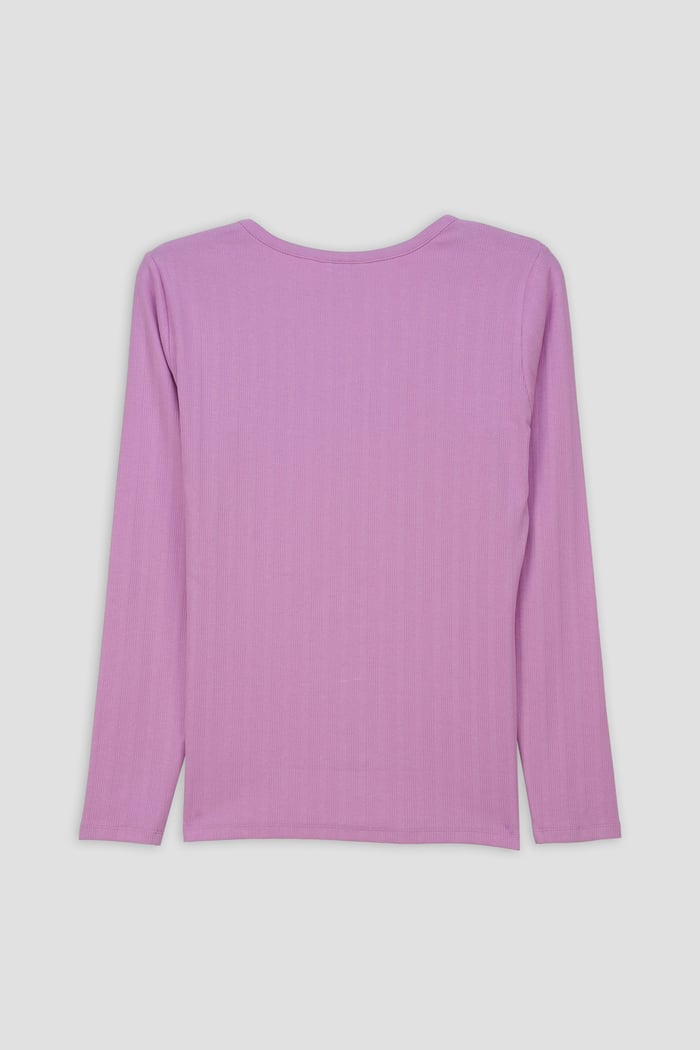 Ribbed Cycling Shorts & LS T-Shirt  Set