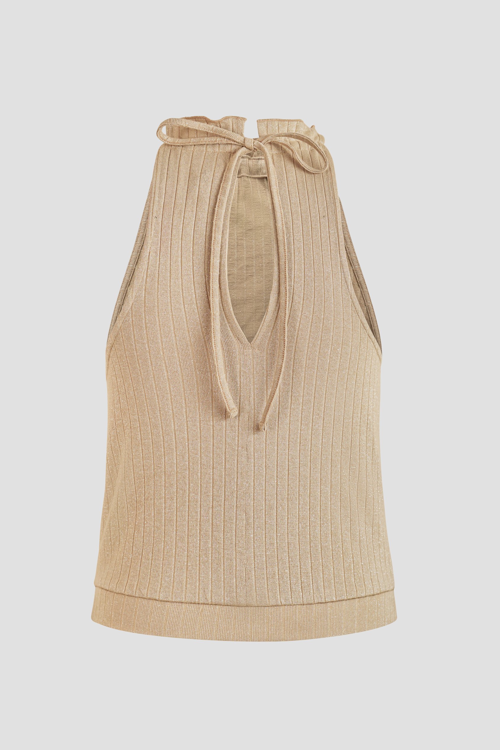 Halter Neck Bow Details Crop Top