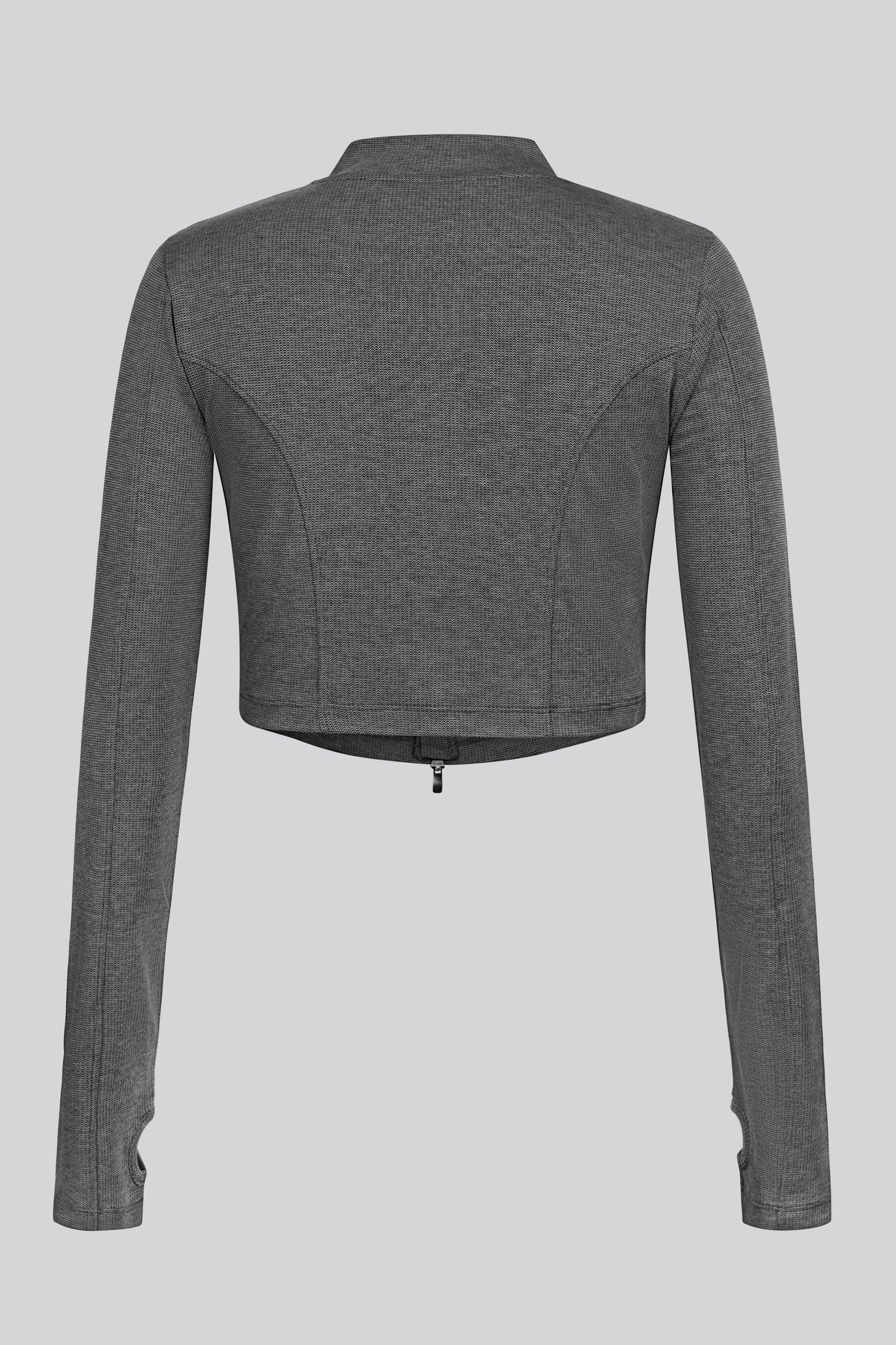 Design Jersey Long Sleeve Crop Zip Top