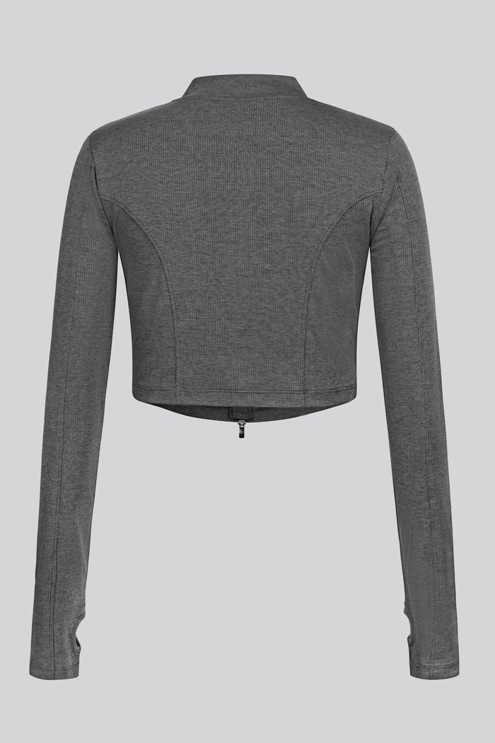 Design Jersey Long Sleeve Crop Zip Top