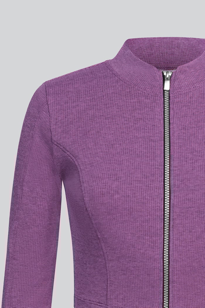 Design Jersey Long Sleeve Crop Zip Top