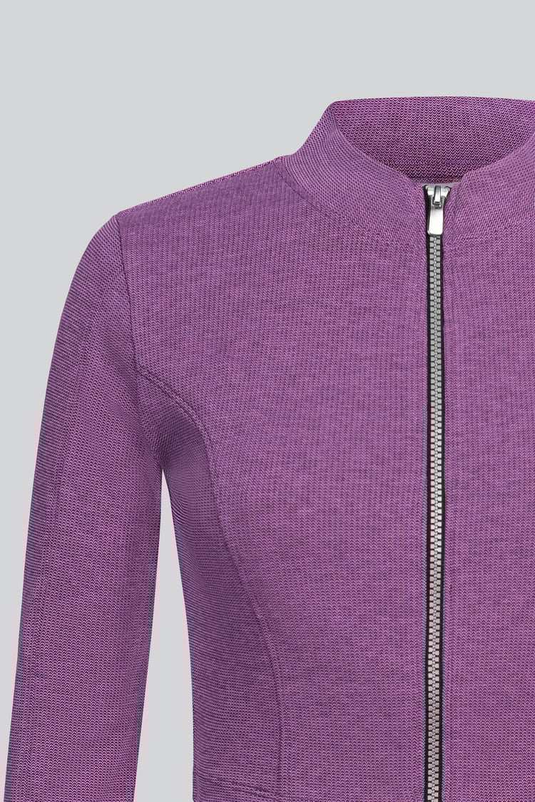 Design Jersey Long Sleeve Crop Zip Top