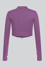 Design Jersey Long Sleeve Crop Zip Top