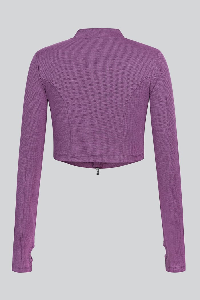 Design Jersey Long Sleeve Crop Zip Top