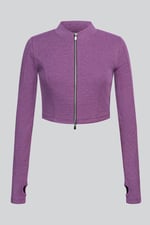 Design Jersey Long Sleeve Crop Zip Top