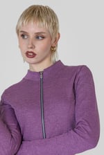 Design Jersey Long Sleeve Crop Zip Top