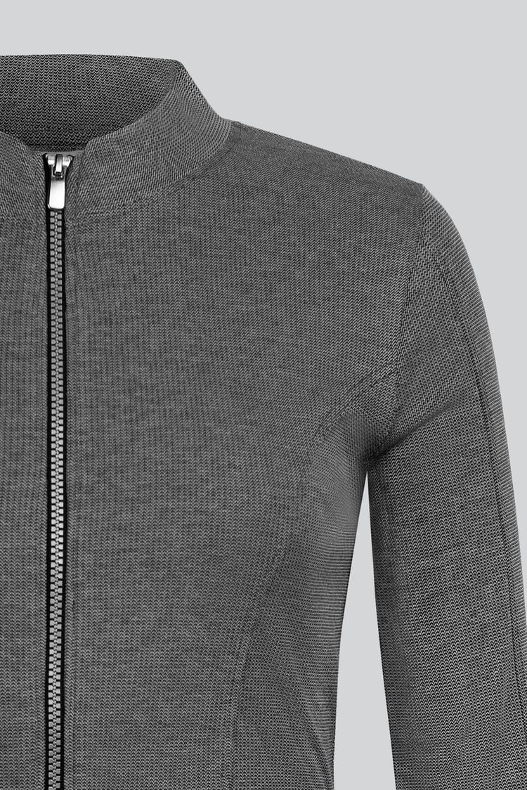 Design Jersey Long Sleeve Crop Zip Top