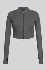 Design Jersey Long Sleeve Crop Zip Top