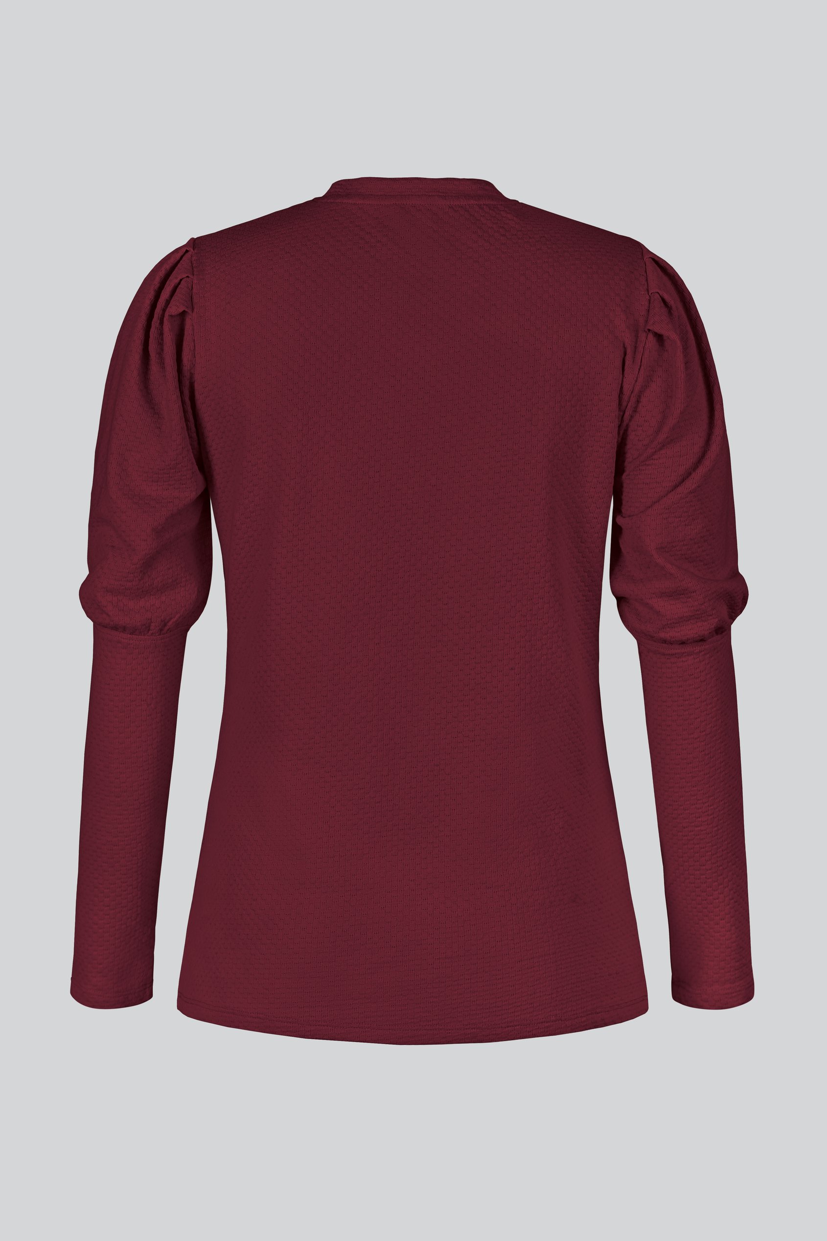 Long Sleeve Crew Neck Jersey Top With Puff Sleeve