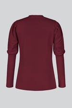 Long Sleeve Crew Neck Jersey Top With Puff Sleeve
