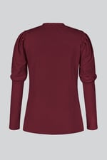 Long Sleeve Crew Neck Jersey Top With Puff Sleeve