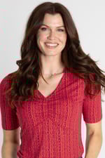 Short Sleeve Shimmer Printed Viscose Top