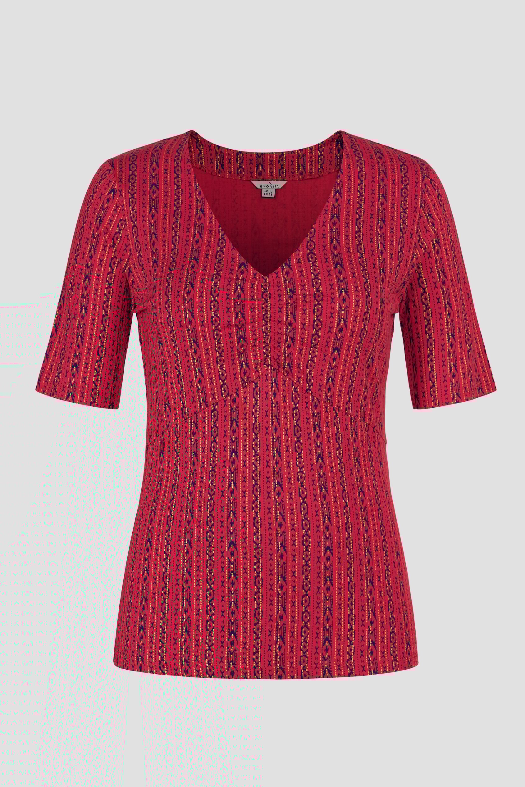 Short Sleeve Shimmer Printed Viscose Top