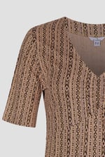 Short Sleeve Shimmer Printed Viscose Top