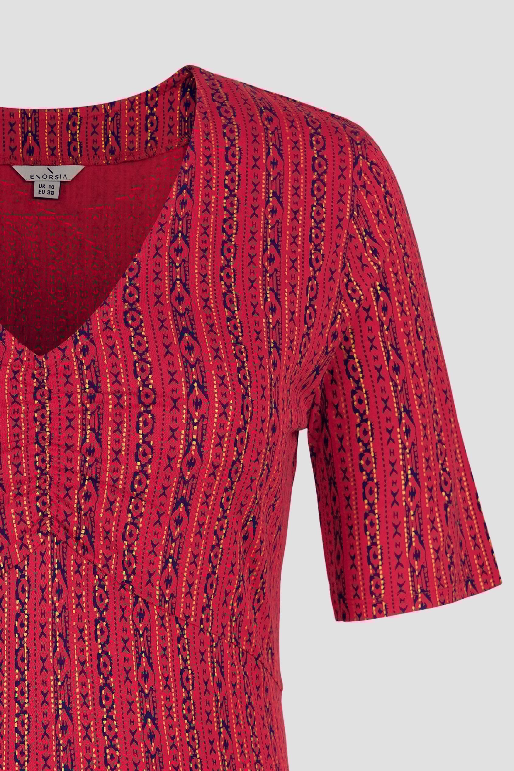 Short Sleeve Shimmer Printed Viscose Top